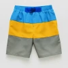 Thereabouts Color Block At The Knee Little & Big Kid Boys Drawstring Waist Board Shorts In Blue