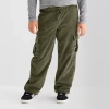 Thereabouts Corduroy Pull-on Little & Big Kid Boys Adjustable Waist Straight Cargo Pant In Green