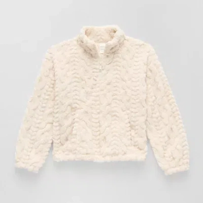 Thereabouts Fleece Little & Big Kid Girls Long Sleeve Fleece Casual Quarter-zip Pullover In White