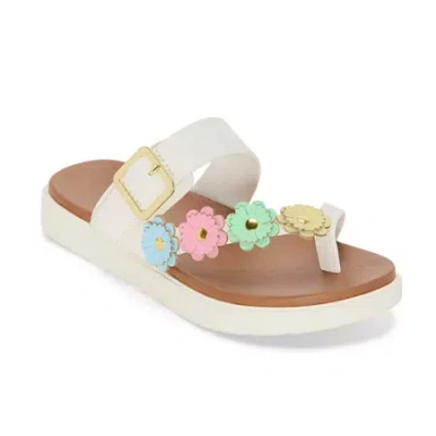 Thereabouts Hannah Little & Big Kid Girls Footbed Sandals In White
