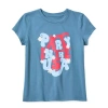 Thereabouts Little & Big Girls Round Neck Short Sleeve Graphic T-shirt In Blue
