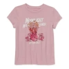 Thereabouts Little & Big Girls Round Neck Short Sleeve Graphic T-shirt In Pink