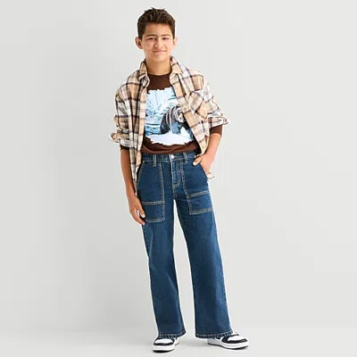 Thereabouts Little & Big Kid Boys Adjustable Waist Baggy Fit Jean In Blue
