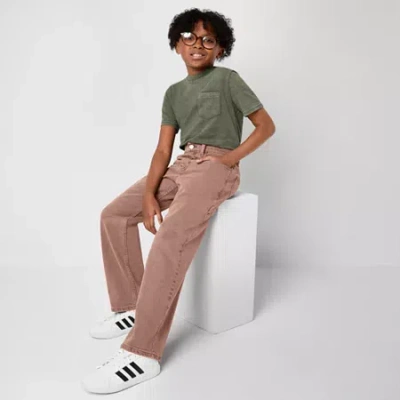 Thereabouts Little & Big Kid Boys Adjustable Waist Carpenter Jean In Brown
