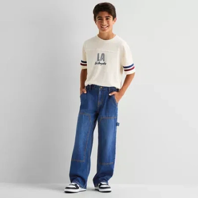 Thereabouts Little & Big Kid Boys Adjustable Waist Workwear Loose Fit Jean In Blue