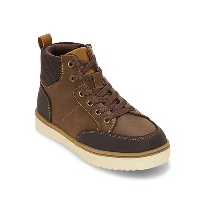 Thereabouts Little & Big Kid Boys Asher Flat Heel Lace Up Boots In Brown