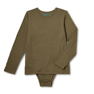 Thereabouts Little & Big Kid Boys Bodysuit Closure Easy-on + Easy-off Adaptive Crew Neck Long Sleeve Bodysuit In Green