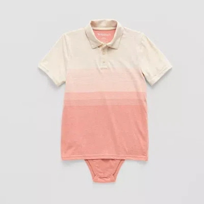 Thereabouts Little & Big Kid Boys Bodysuit Closure Easy-on + Easy-off Adaptive Short Sleeve Bodysuit In Pink