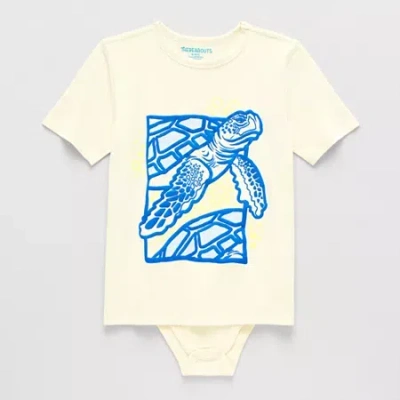 Thereabouts Little & Big Kid Boys Bodysuit Closure Easy-on + Easy-off Adaptive Crew Neck Short Sleeve Bodysuit In Gray