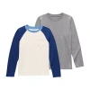 Thereabouts Little & Big Kid Boys Crew Neck Long Sleeve 2-pc. T-shirt In Blue