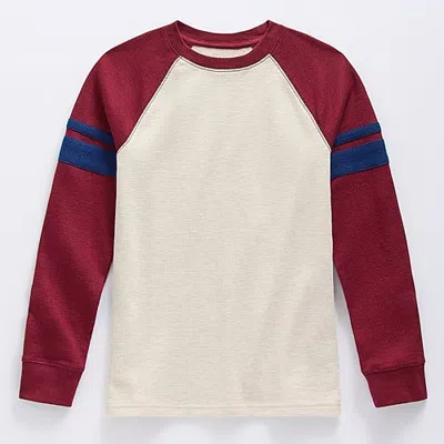 Thereabouts Little & Big Kid Boys Crew Neck Long Sleeve Athletic Fit Thermal Top In Red