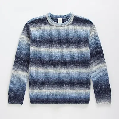 Thereabouts Little & Big Kid Boys Crew Neck Long Sleeve Pullover Sweater In Brown