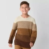 Thereabouts Little & Big Kid Boys Crew Neck Long Sleeve Pullover Sweater In Sand