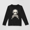 Thereabouts Little & Big Kid Boys Crew Neck Long Sleeve Regular Fit Graphic T-shirt In Black