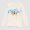 Thereabouts Little & Big Kid Boys Crew Neck Long Sleeve Regular Fit Graphic T-shirt In Sand