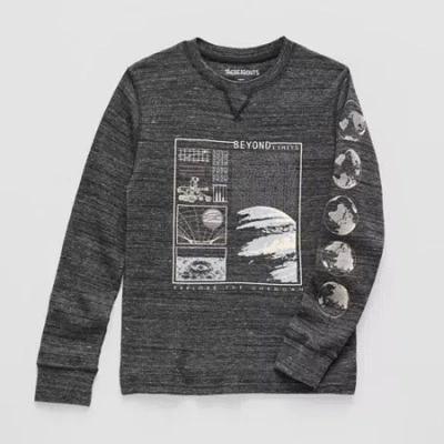 Thereabouts Little & Big Kid Boys Crew Neck Long Sleeve Regular Fit Thermal Top In Black