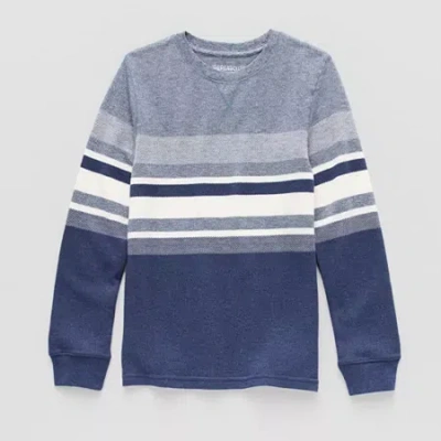 Thereabouts Little & Big Kid Boys Crew Neck Long Sleeve Regular Fit Thermal Top In Blue