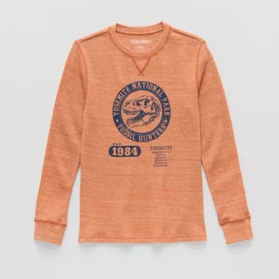 Thereabouts Little & Big Kid Boys Crew Neck Long Sleeve Regular Fit Thermal Top In Orange