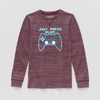 Thereabouts Little & Big Kid Boys Crew Neck Long Sleeve Regular Fit Thermal Top In Red