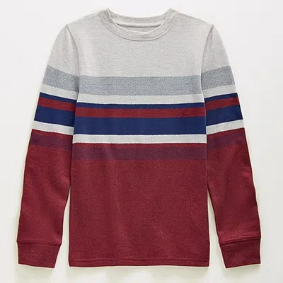 Thereabouts Little & Big Kid Boys Crew Neck Long Sleeve Regular Fit Thermal Top In Red