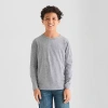 Thereabouts Little & Big Kid Boys Crew Neck Long Sleeve T-shirt In Gray