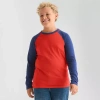 Thereabouts Little & Big Kid Boys Crew Neck Long Sleeve T-shirt In Red