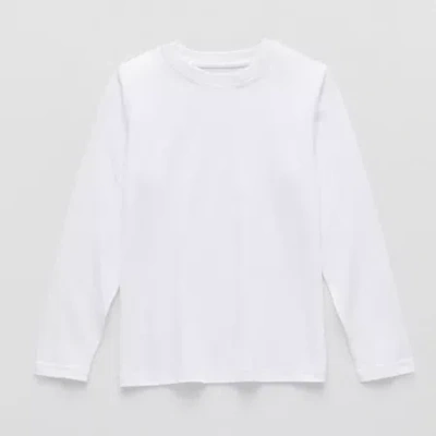 Thereabouts Little & Big Kid Boys Crew Neck Long Sleeve T-shirt In White