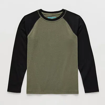 Thereabouts Little & Big Kid Boys Crew Neck Long Sleeve T-shirt In Green