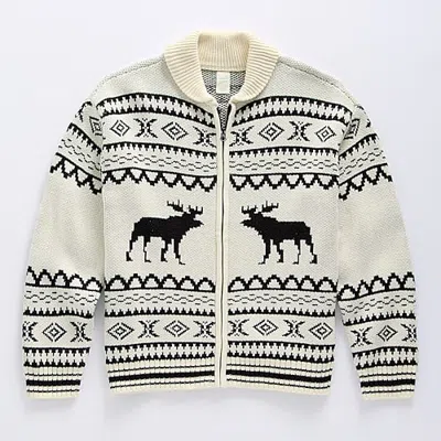 Thereabouts Little & Big Kid Boys Crew Neck Long Sleeve Zipper Cardigan In Beige