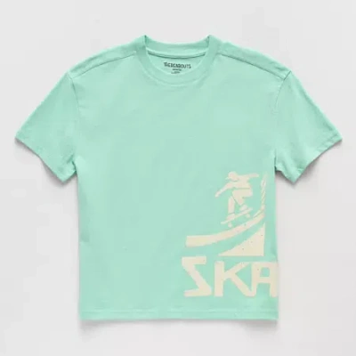 Thereabouts Little & Big Kid Boys Crew Neck Short Sleeve Oversized Graphic T-shirt In Green