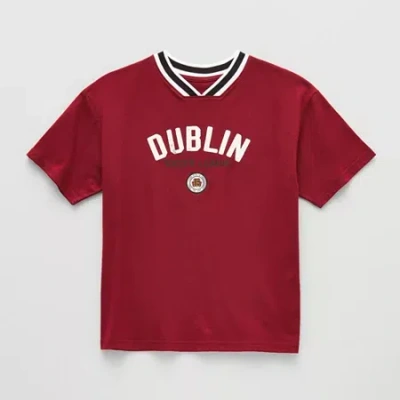 Thereabouts Little & Big Kid Boys Crew Neck Short Sleeve Oversized Graphic T-shirt In Red