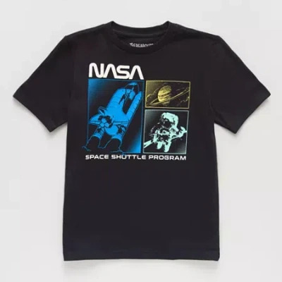 Thereabouts Little & Big Kid Boys Crew Neck Short Sleeve Regular Fit Graphic T-shirt In Black