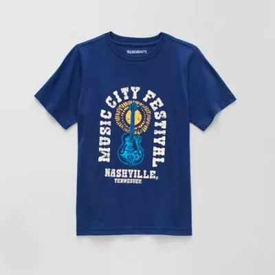 Thereabouts Little & Big Kid Boys Crew Neck Short Sleeve Regular Fit Graphic T-shirt In Blue