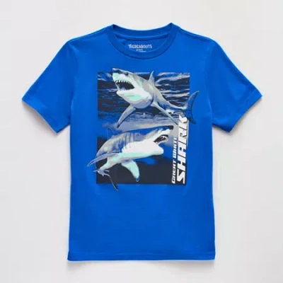 Thereabouts Little & Big Kid Boys Crew Neck Short Sleeve Regular Fit Graphic T-shirt In Blue