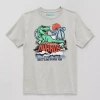 Thereabouts Little & Big Kid Boys Crew Neck Short Sleeve Regular Fit Graphic T-shirt In Gray