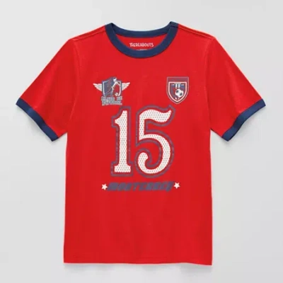 Thereabouts Little & Big Kid Boys Crew Neck Short Sleeve Regular Fit Graphic T-shirt In Red