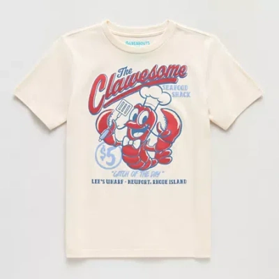 Thereabouts Little & Big Kid Boys Crew Neck Short Sleeve Regular Fit Graphic T-shirt In Gold