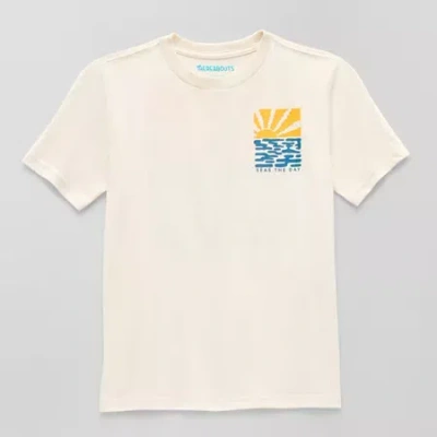 Thereabouts Little & Big Kid Boys Crew Neck Short Sleeve Regular Fit Graphic T-shirt In Yellow