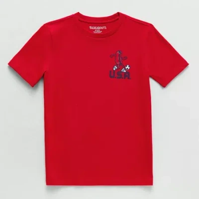 Thereabouts Little & Big Kid Boys Crew Neck Short Sleeve Regular Fit Graphic T-shirt In Red