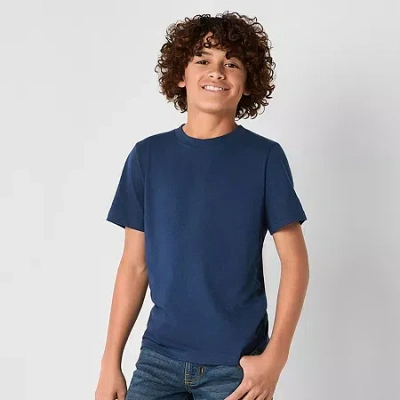 Thereabouts Little & Big Kid Boys Crew Neck Short Sleeve T-shirt In Blue