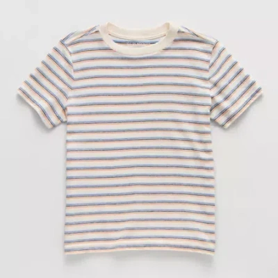 Thereabouts Little & Big Kid Boys Crew Neck Short Sleeve T-shirt In Neutral