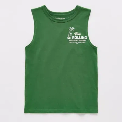 Thereabouts Little & Big Kid Boys Crew Neck Sleeveless Tank Top In Green