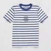 Thereabouts Little & Big Kid Boys Easy-on + Easy-off Hidden Access Opening Crew Neck Short Sleeve Adaptive Regul In Blue