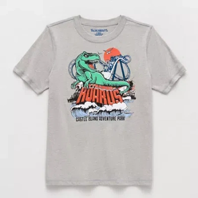 Thereabouts Little & Big Kid Boys Easy-on + Easy-off Sensory Friendly Crew Neck Short Sleeve Adaptive Regular Fi In Gray