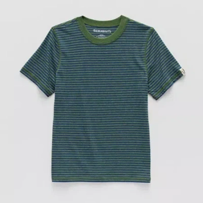 Thereabouts Little & Big Kid Boys Easy-on + Easy-off Sensory Friendly Crew Neck Short Sleeve Adaptive T-shirt In Green