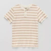 Thereabouts Little & Big Kid Boys Easy-on + Easy-off Sensory Friendly Short Sleeve Adaptive Regular Fit Henley S In Sand