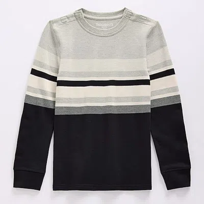 Thereabouts Little & Big Kid Boys Easy-on + Easy-off Sensory Friendly Crew Neck Long Sleeve Adaptive Regular Fit In Black