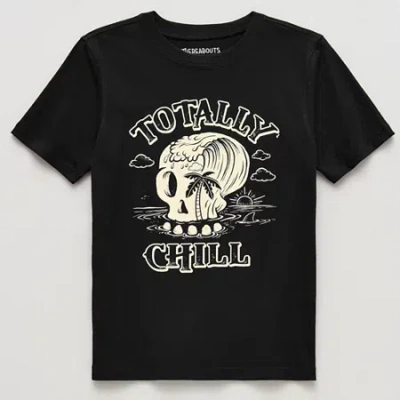 Thereabouts Little & Big Kid Boys Easy-on + Easy-off Sensory Friendly Crew Neck Short Sleeve Adaptive Regular Fi In Gray