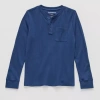 Thereabouts Little & Big Kid Boys Henley Neck Long Sleeve Regular Fit Thermal Top In Blue
