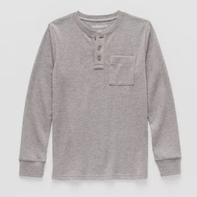 Thereabouts Little & Big Kid Boys Henley Neck Long Sleeve Regular Fit Thermal Top In Gray